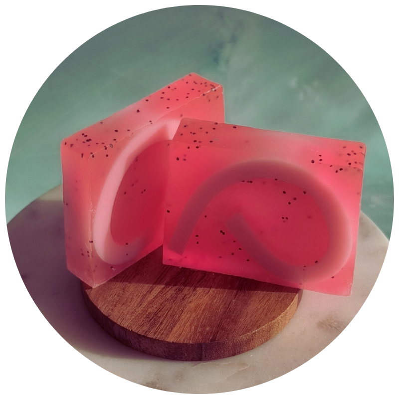 Tranche de savon - Framboise poivrée 💕🌿
