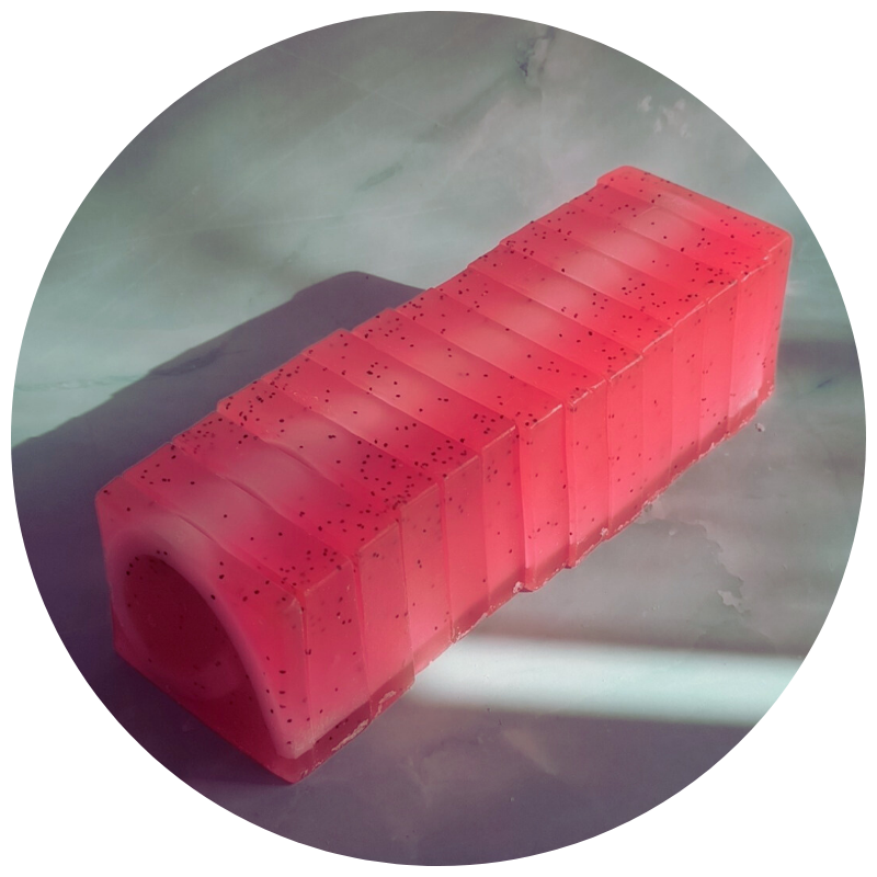 Tranche de savon - Framboise poivrée 💕🌿