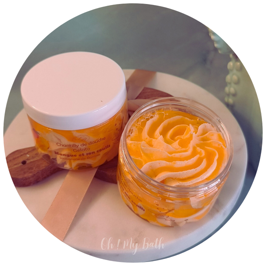 Chantilly de douche - Mangue et son coulis 🥭