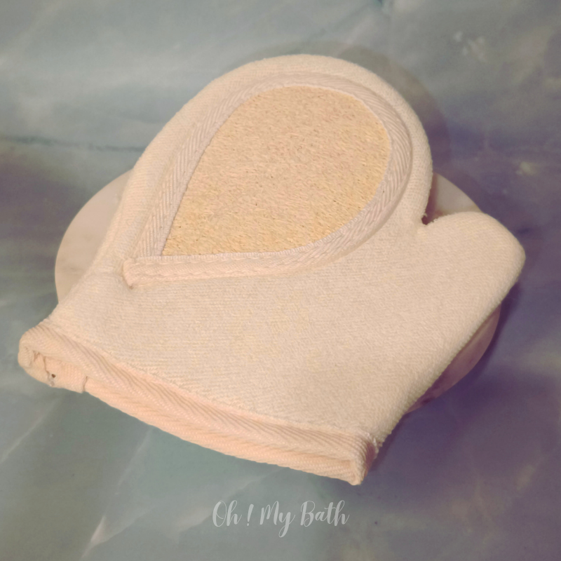 Gant exfoliant Loofah naturel & coton
