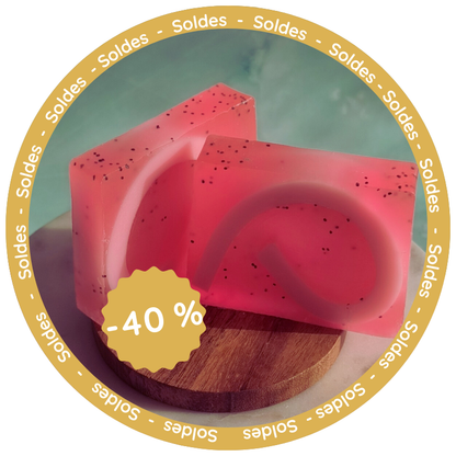 Tranche de savon - Framboise poivrée 💕🌿