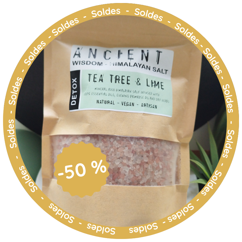 Sels de bain 500g - Arbre à Thé, Citron Vert & Huile d'Onagre - Détox 🌿✨